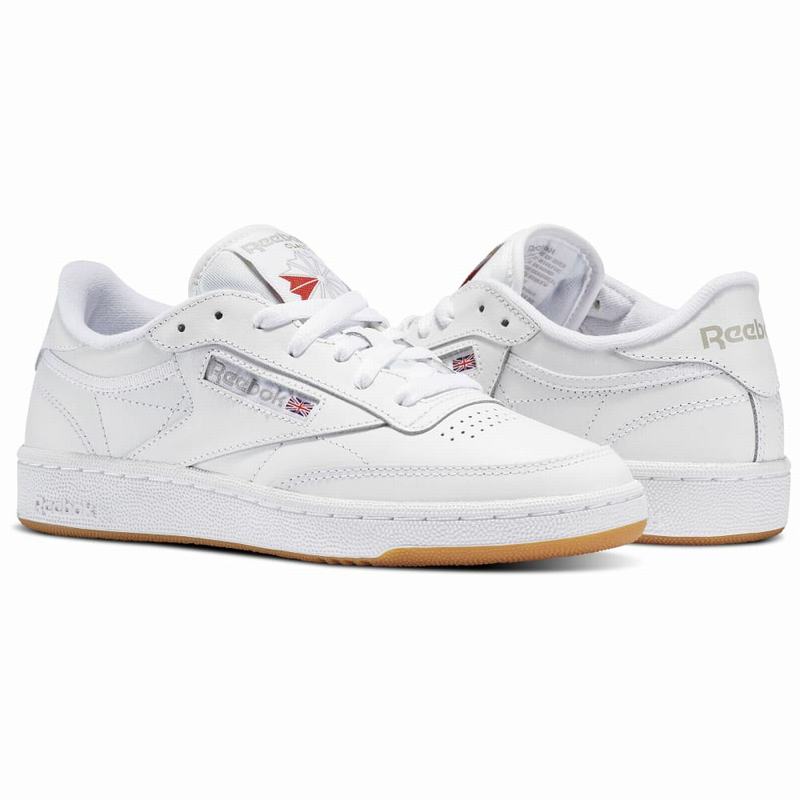 Tenisi Reebok Club C 85 Dama Albi/Gri Deschis Romania MU2442BK